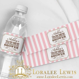 Personalized Water Bottle Labels  .  French Parlour (Pink) Collection by Loralee Lewis