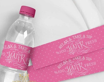 Water Bottle Labels . Slumber Party Collection by Loralee Lewis