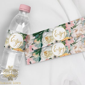 Water Bottle Labels . Sunrise Garden Collection by Loralee Lewis
