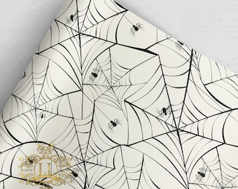 Gift Wrap . Spider Web Cream by Loralee Lewis