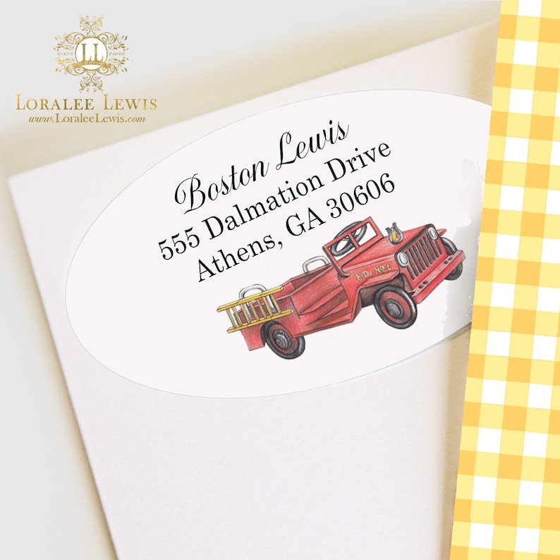 Fireman Collection by Loralee Lewis Address Labels