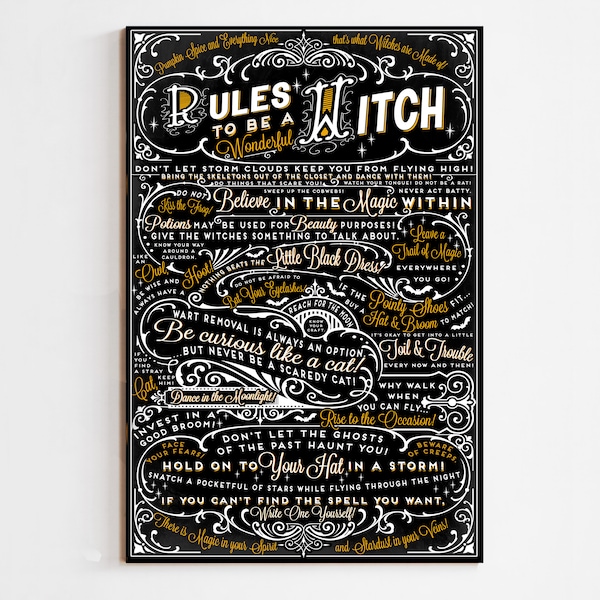 Rules for Being a Witch, Art Print by Loralee Lewis  20" x 29"