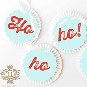 Rosette Banner . "Ho Ho Ho" .  Reindeer Games Collection by Loralee Lewis