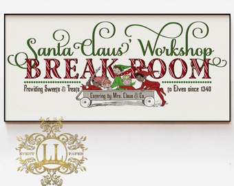 Art Print "Break Room" . Santa's Workshop Collection by Loralee Lewis