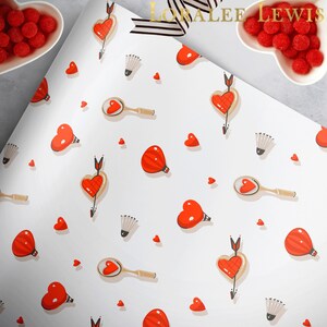 Gift Wrap . Badminton Love by Loralee Lewis