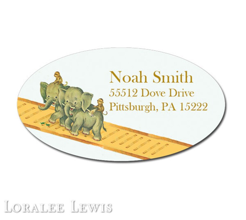 Address Labels . Noah's Ark Collection by Loralee Lewis image 2