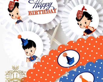 Cupcake Kit . Vintage Birthday Collection by Loralee Lewis