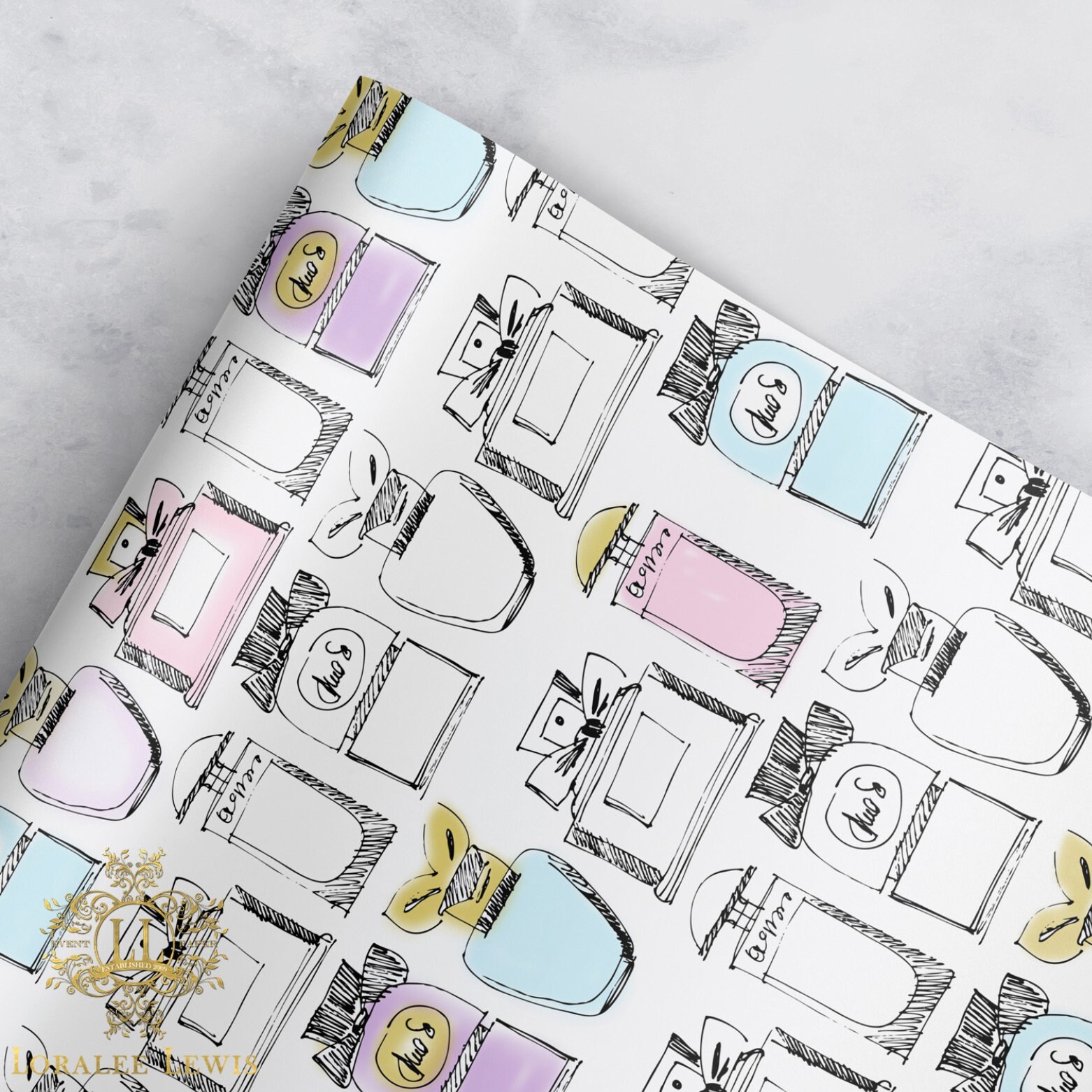 Gift Wrap . Perfume Bottle by Loralee Lewis Etsy