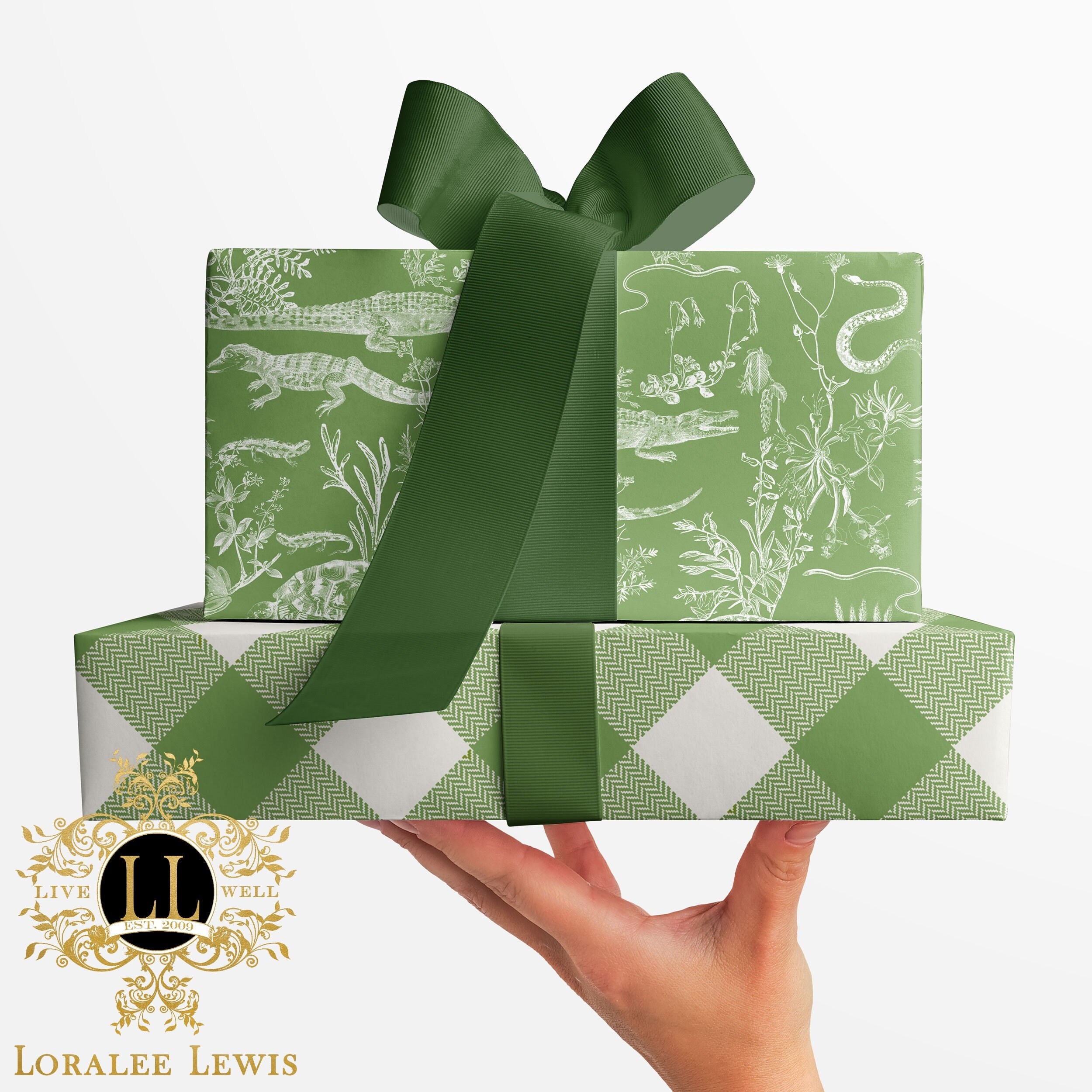 Gift Wrap. Crocodile Toile Collection by Loralee Lewis