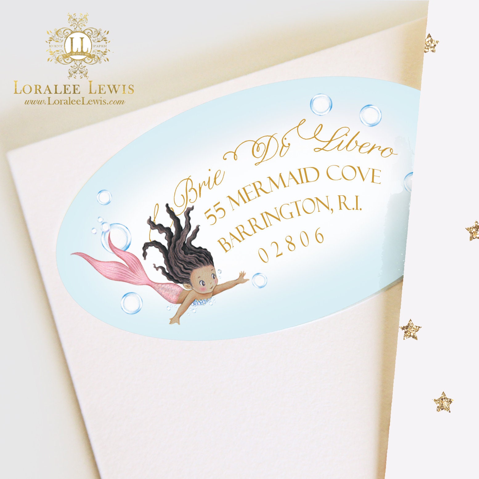 mermaid address labels african