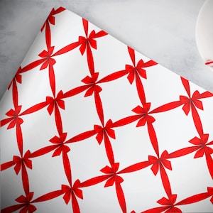 Bows Christmas Gift Wrap . Red Ribbons & Bows Gift Wrap by Loralee Lewis