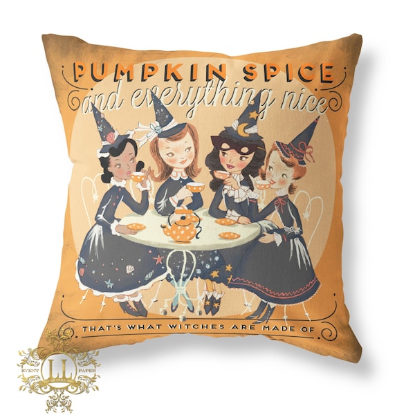 Halloween Pillow . Pumpkin Spice & Everything Nice by Loralee Lewis