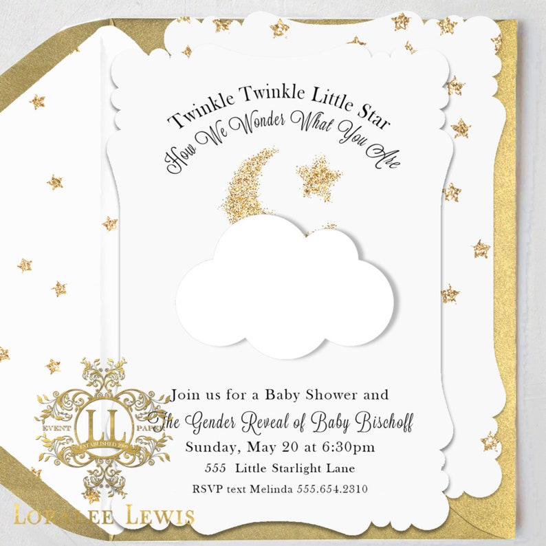 Personalized Invitation Set Twinkle Little Star Collection by Loralee Lewis