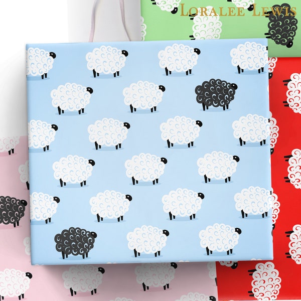 Gift Wrap.  Counting Sheep Gift Wrap by Loralee Lewis