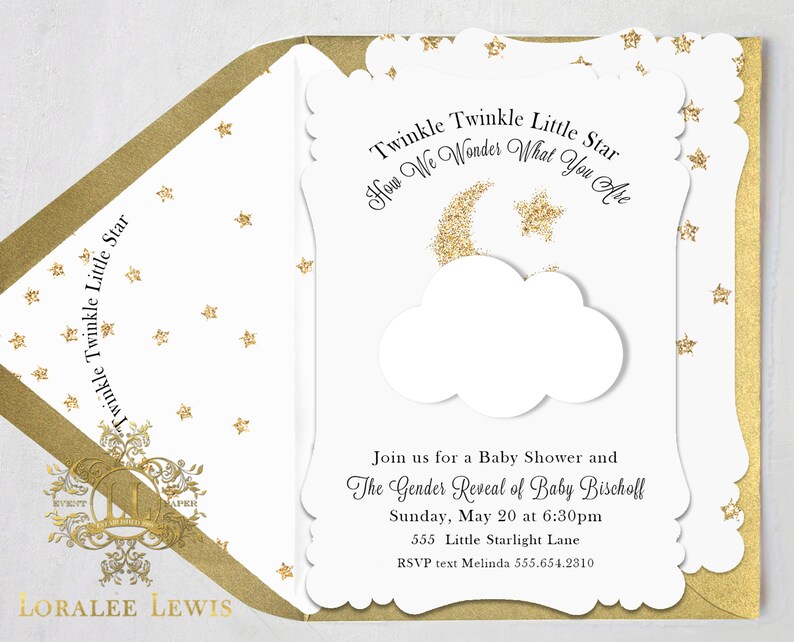 Personalized Invitation Set Twinkle Little Star Collection by Loralee Lewis