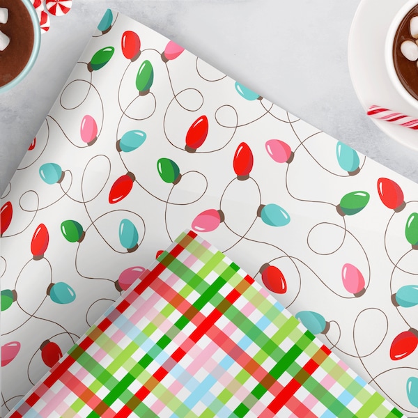 Christmas Lights Gift Wrap . Christmas Lights Collection Gift Wrap by Loralee Lewis