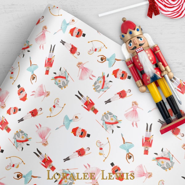 Gift Wrap . Nutcracker Girls and Boys Collection Gift Wrap . Loralee Lewis