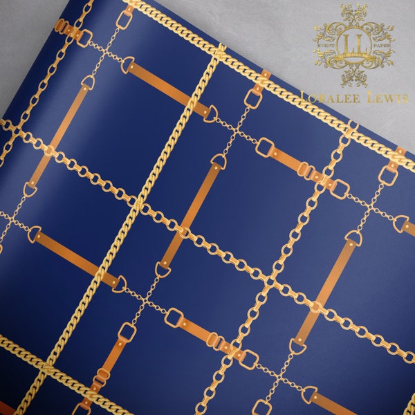 Gift Wrap . Chain Plaid (Blue) . Loralee Lewis