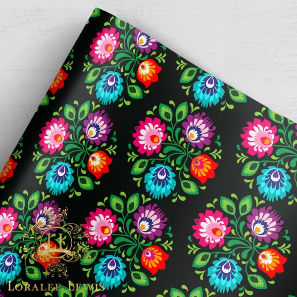 Gift Wrap . Fiesta Floral by Loralee Lewis