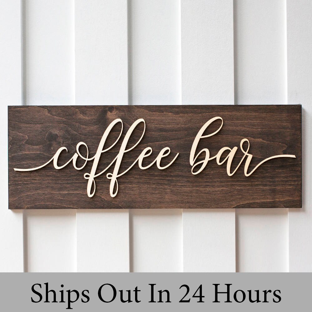 Coffee sign coffee bar wood sign farmhouse wall decor Etsy