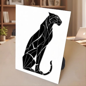 Layered Panther SVG | Jaguar Big Cat Mandala | 2 Layer Laser Cut File | Tribal Wild Cat | CNC Wood Wall Art, Home Decor, DXF, Dwg, Pdf