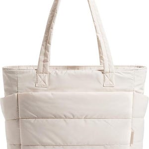 BAGSMART Damentasche, leichte, bauschige Tragetasche mit Fächern, gesteppte Schultertasche Handtasche für Reisen, Arbeit