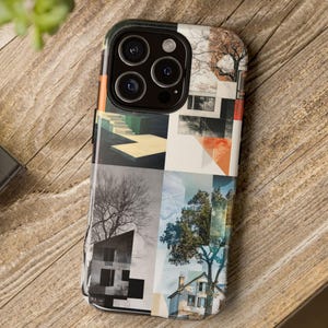 Artful House Design-telefoonhoesje, landschapsmuurkunst, architectonisch telefoonhoesje, stoer hoesje voor iPhone, Google Pixel en Samsung