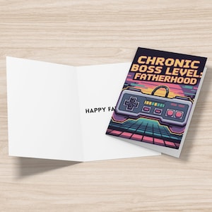Tarjeta del Día del Padre para un Papá con Enfermedad Crónica, Tarjeta Divertida para un Papá Gamer, Tarjeta de Felicitación para un Papá Spoonie, Tarjeta para un Papá de Videojuegos Retro, Regalo para un Papá con Discapacidad