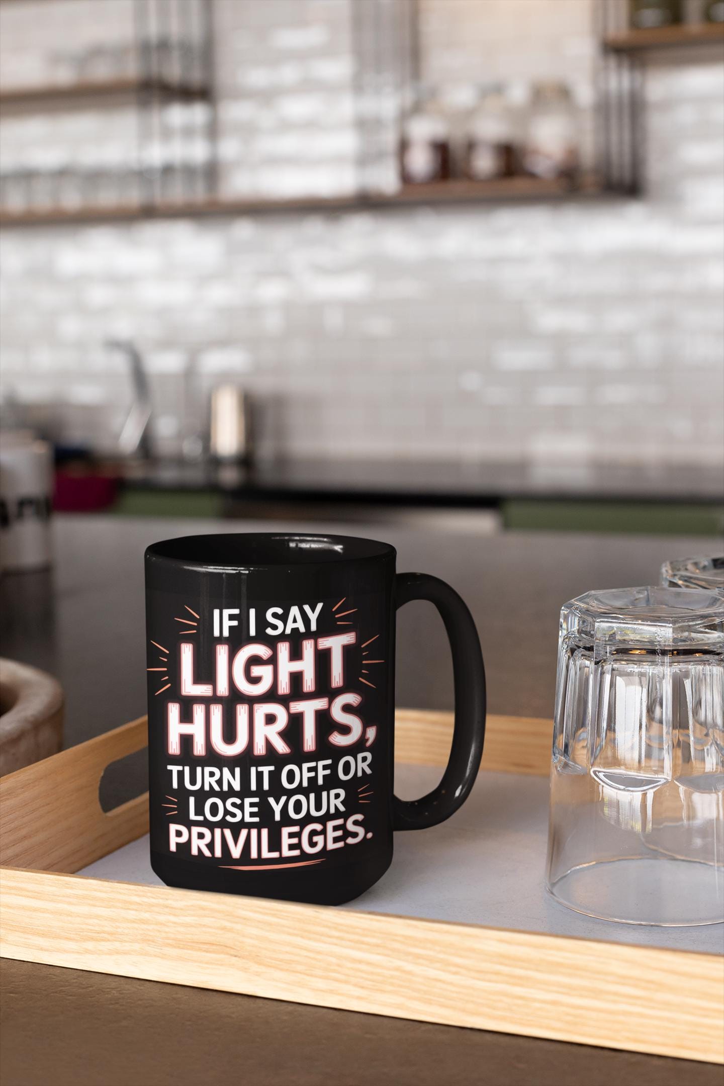 Light Sensitivity Mug – Chronic Illness Humor Gift – 'If I Say Light Hurts, Turn It Off' – Spoonie Mug – Sensory Overload Awareness