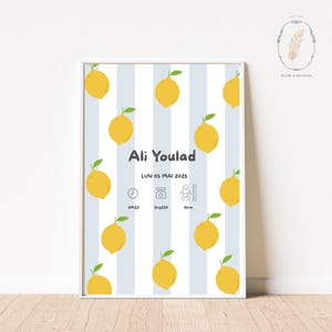 Póster de nacimiento personalizable