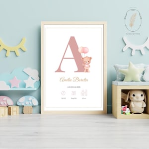 Póster de nacimiento personalizable
