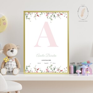 Póster de nacimiento personalizable
