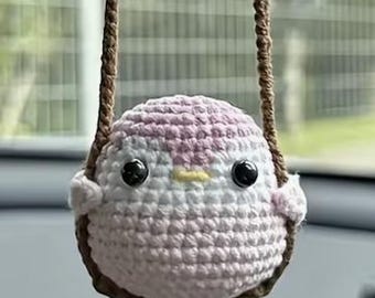 Crochet Duck Car Charm | Handmade Rearview Mirror Hanger