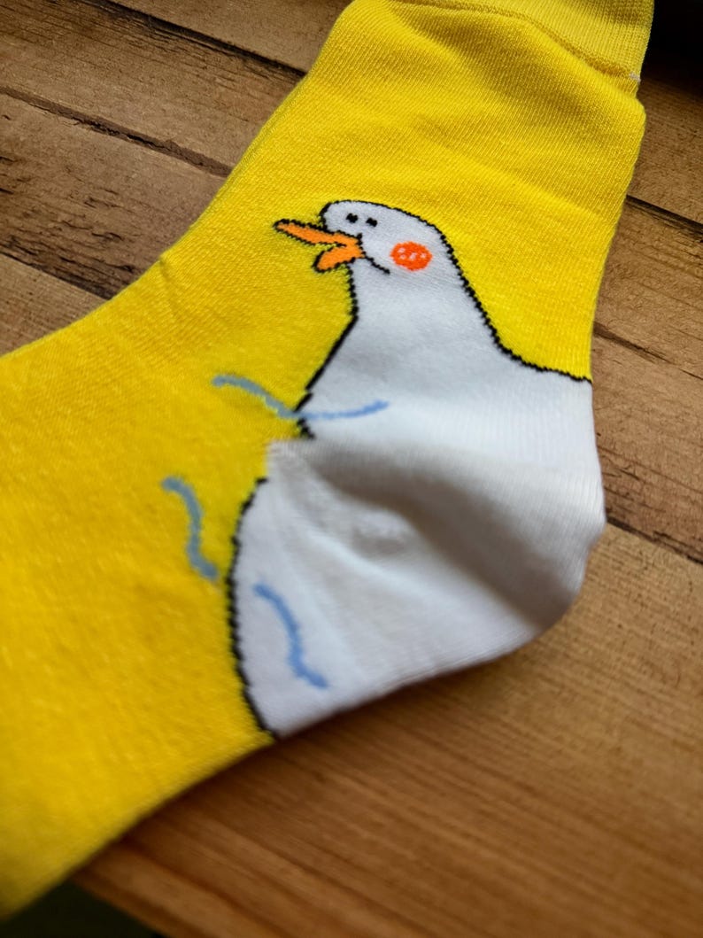 Silly Goose Socks – Funny White Socks One Size Fits All | Cute Animal Novelty Gift for Goose Lovers, Fun Quirky Sock Gift Idea image 5