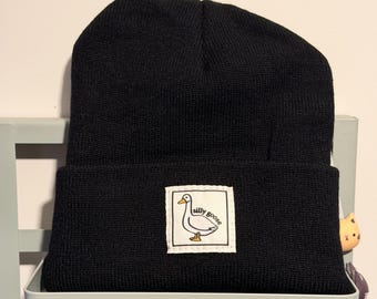 Silly Goose Beanie Hat – Warm Winter Patch Accessory, Fun Goose Gift, Stocking Filler