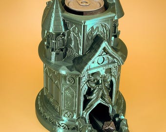 Gewebter Phantomwürfelturm und Bierkrug