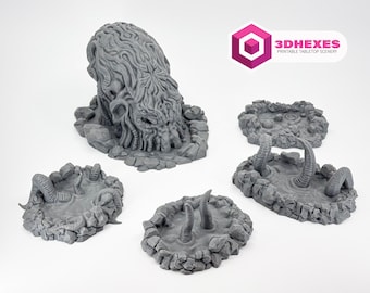 Versunkenes altes Terrain, graue 3D gedruckte Miniatur