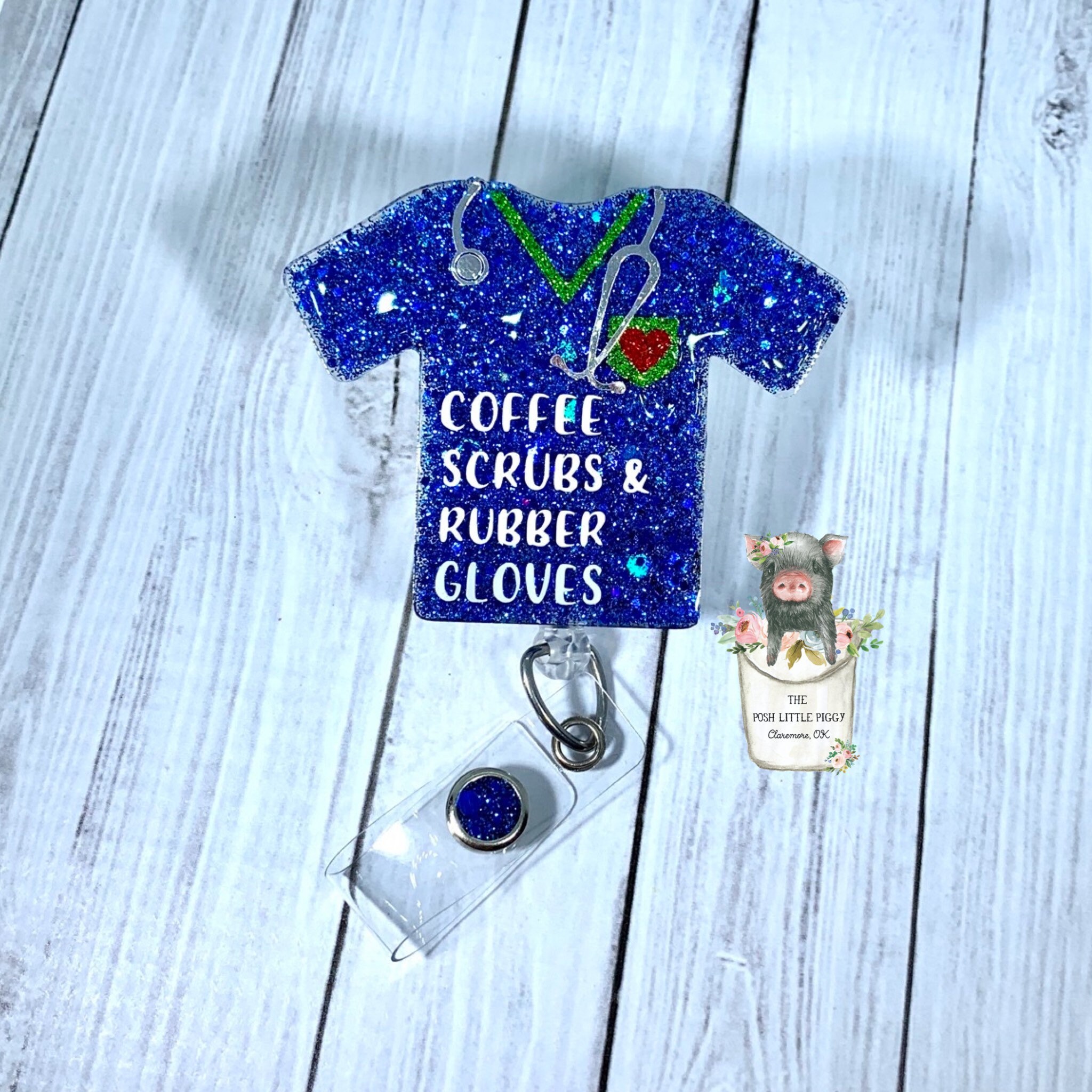 Scrub top badge reel cute badge reel nurse badge reel Etsy