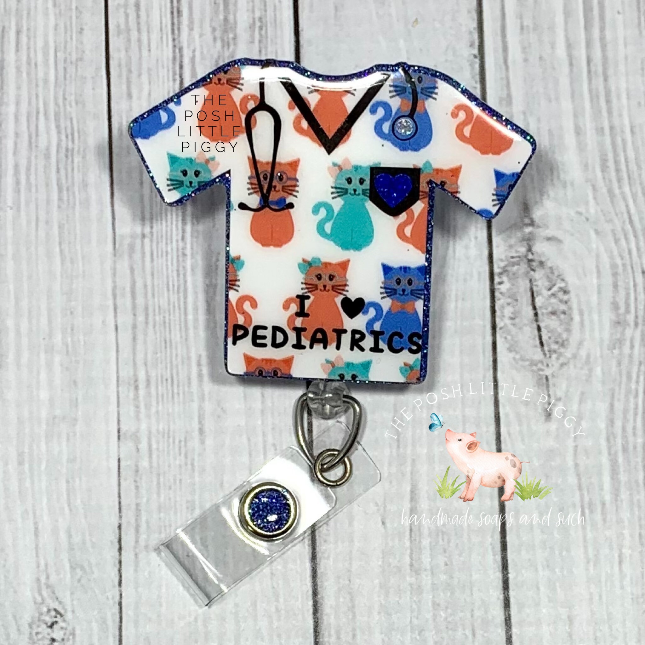Pediatric Nurse Badge Reel Custom Glitter Badge ID Reel Etsy Australia