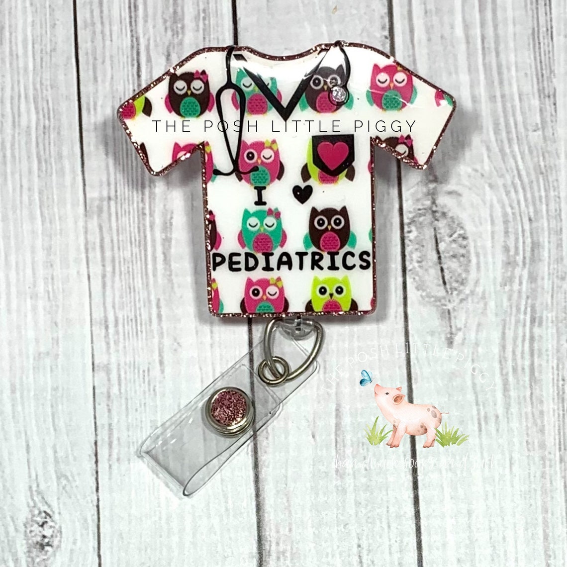 Pediatric Nurse Badge Reel Custom Glitter Badge ID Reel Etsy Australia