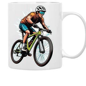 Cycling Mug for Biker Lovers – Mountain Bike Rider Ceramic Coffee Cup – Unique Gift for Cyclists & Outdoor Enthusiasts