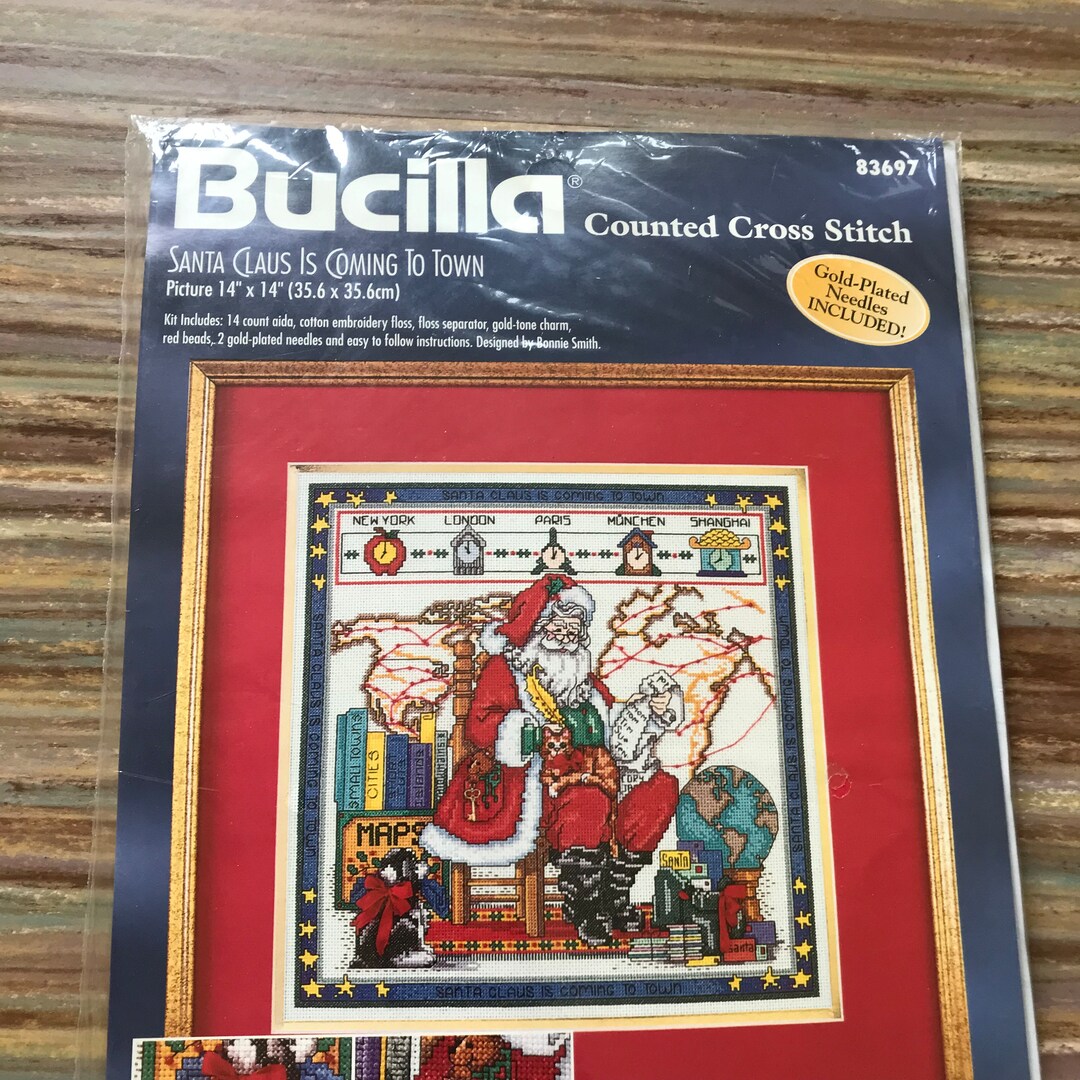 Bucilla Counted Cross Stitch Embroidery Kit 83697 Santa Claus Etsy