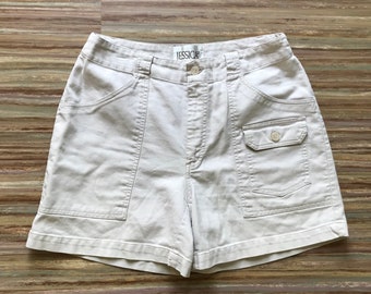 Jessica Sport Women's Utility Cargo Shorts Size 8 Vintage Y2K Stone Off White