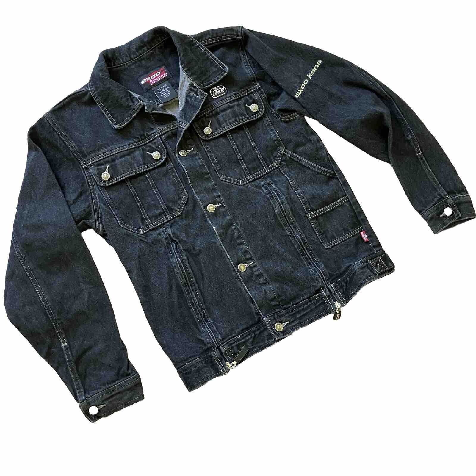 Vintage 80s Levis Mens Black Denim Jacket Trucker Size 38