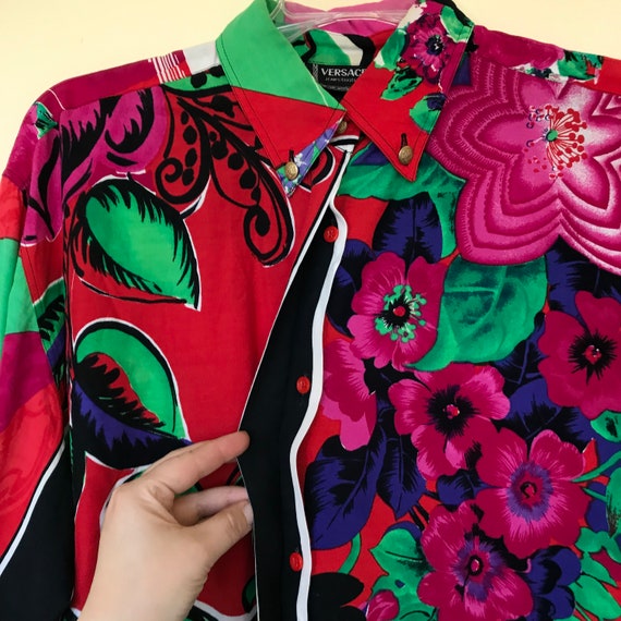 Versace Jeans Couture Bold Colorful Print Shirt B… - image 5