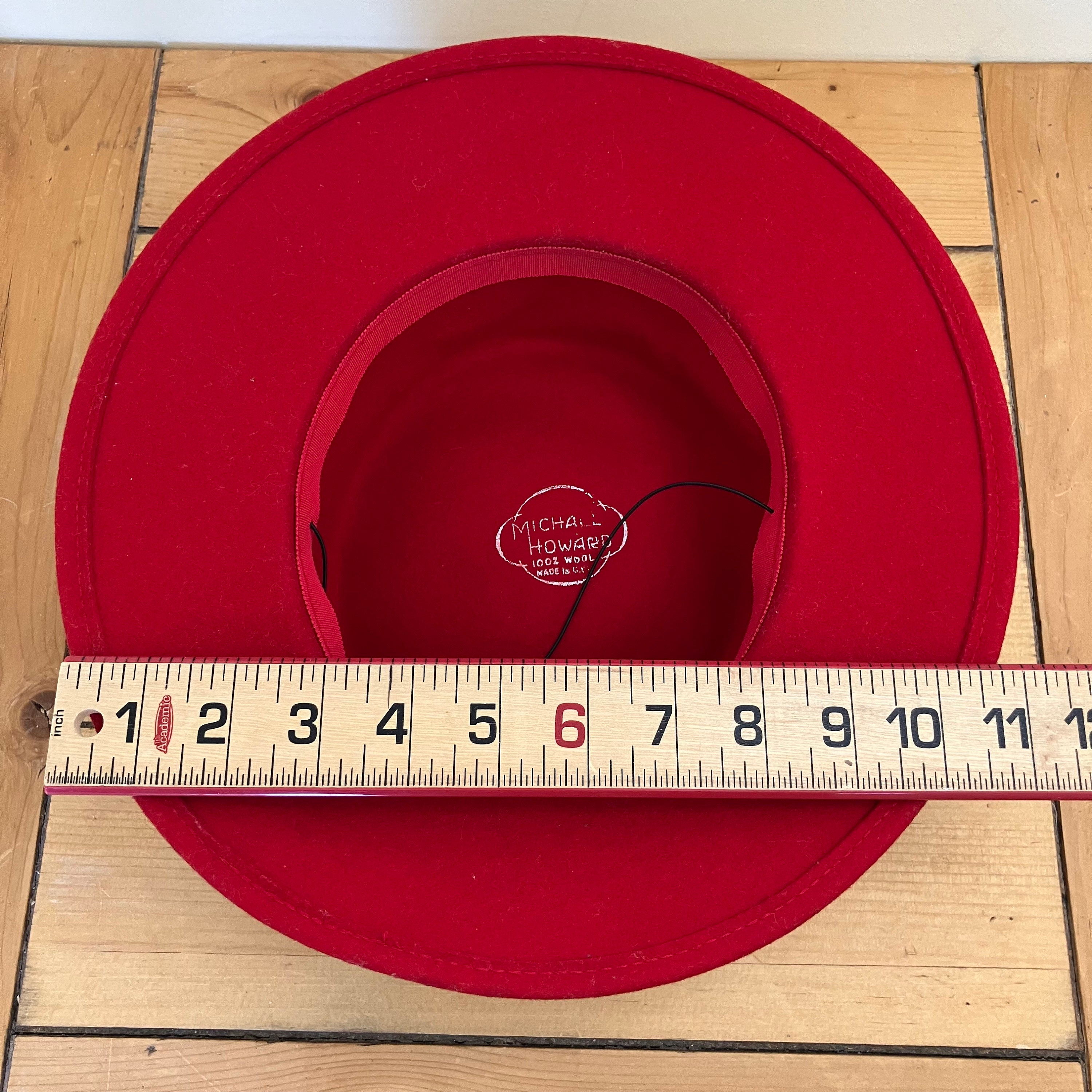 Red Wool Felt Womens Hat With Wide Brim Miss Bierner by 