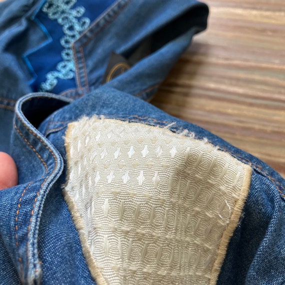 Denim Chambray Patchwork Blazer Jacket Vintage Al… - image 6
