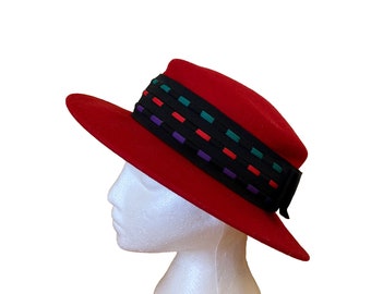 Vintage RED Miss Bierner Michael Howard 100% Wool Hat Made in U.S.A. With Box Vintage Michael Howard 100% Wool - Miss Bierner Hat - USA - Etsy main image 4