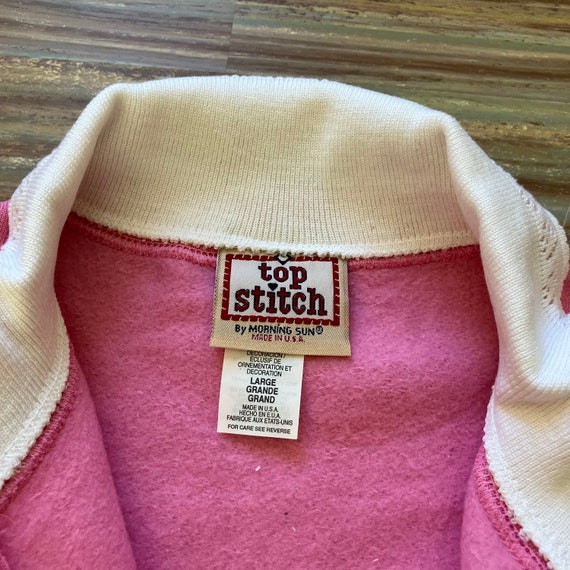 Morning Sun Pink Sweatshirt Top Collar Zip Neck B… - image 5