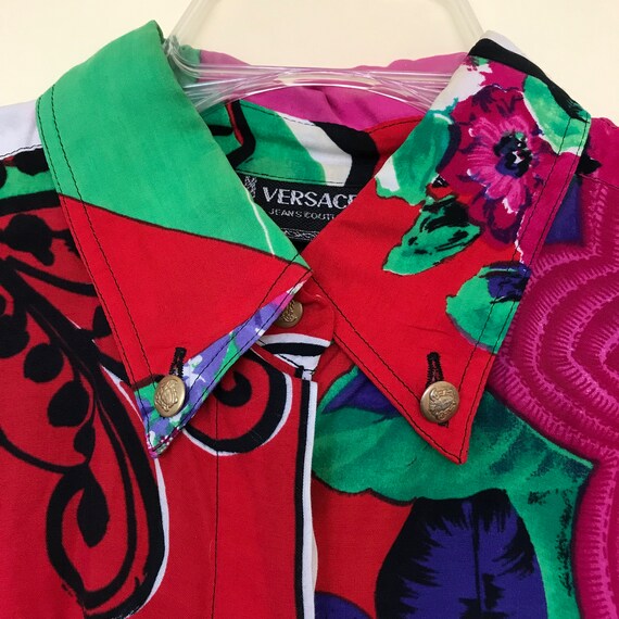 Versace Jeans Couture Bold Colorful Print Shirt B… - image 6